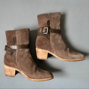 All Saints gray suede bootie. Size 37.